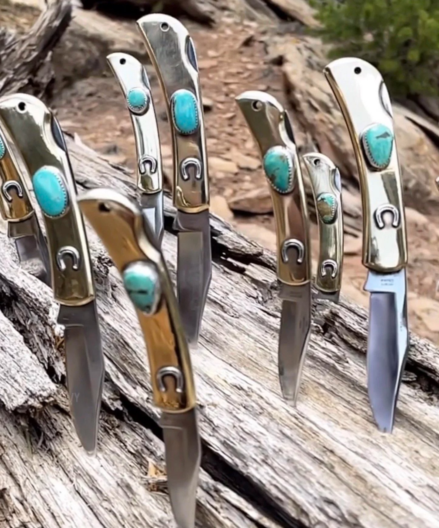 Horseshoe Turquoise Pocket Knife