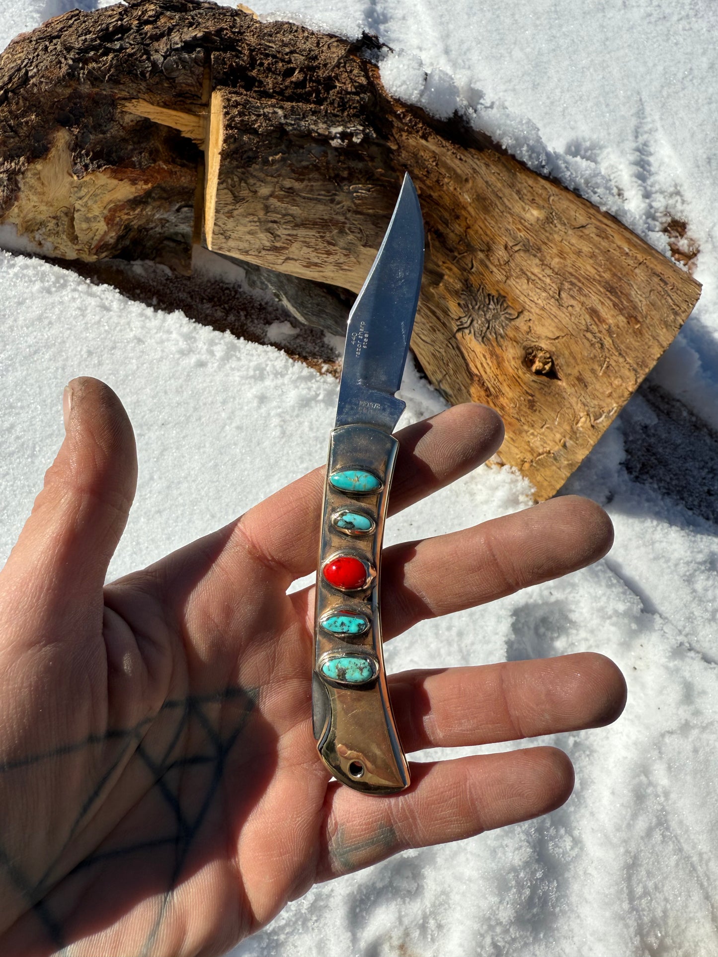 Red and Turquoise Pocket Knife- Design Your Own!