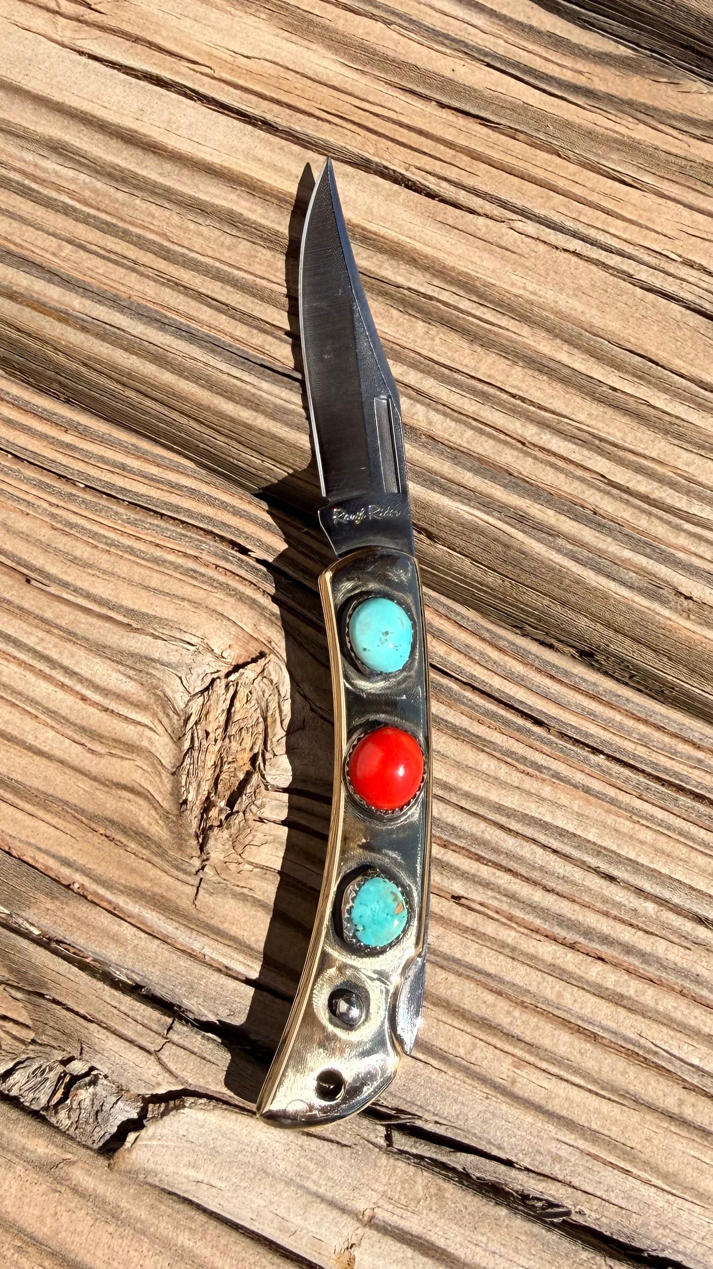 Red and Turquoise Pocket Knife- Design Your Own!