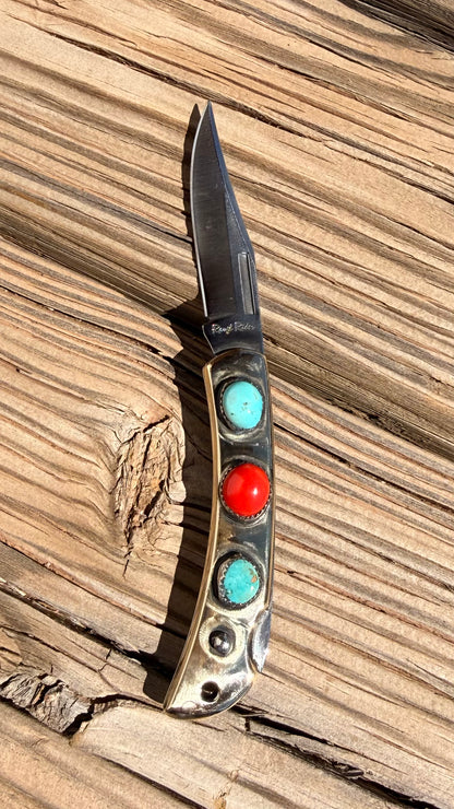 Red and Turquoise Pocket Knife- Design Your Own!