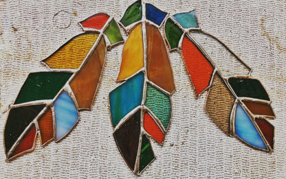 Patchwork Stained Glass Feather