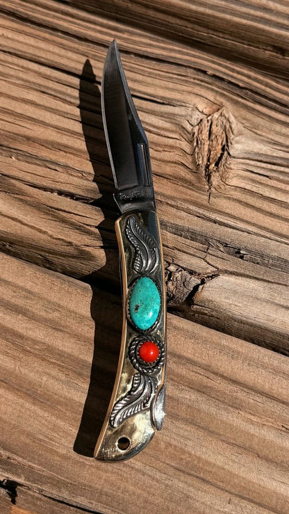 Red and Turquoise Pocket Knife- Design Your Own!